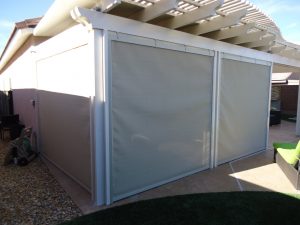 Picture of recently installed retractable screens.