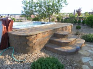 Installed hot tub in outside area