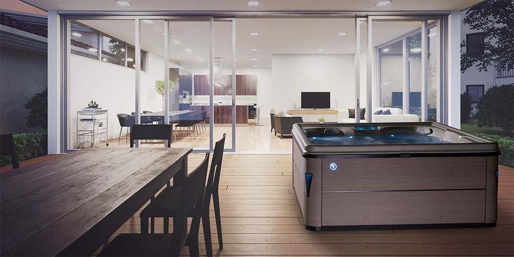 Viking Spas Hot Tub in a Backyard